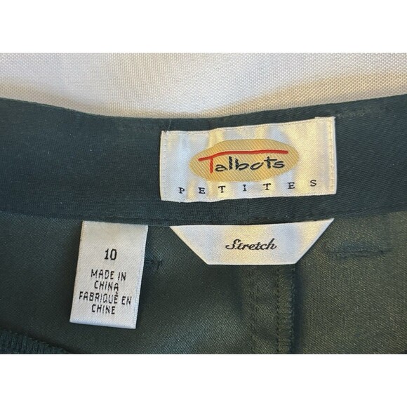 TALBOTS Petites Green Suede Straight Leg Pants 10P Stretch 5-Pocket Holiday 90s - Picture 2 of 10
